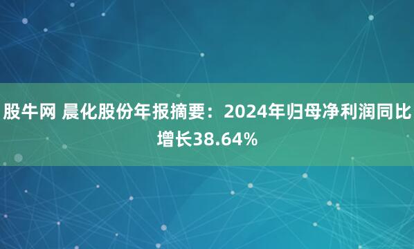 股牛网 晨化股份年报摘要：2024年归母净利润同比增长38.64%